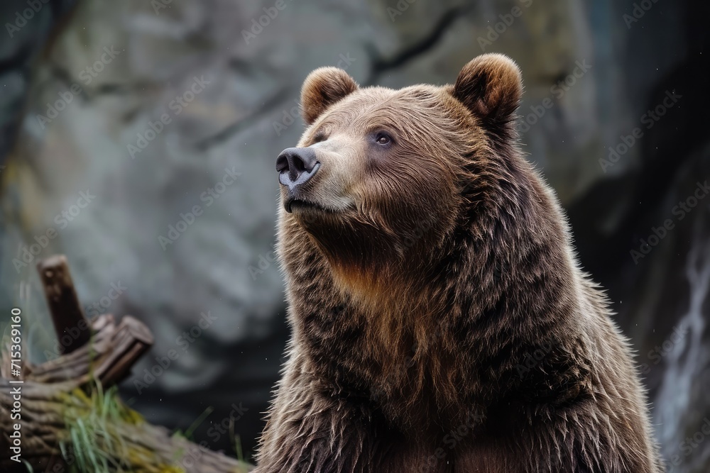 Large Carpathian brown bear portrait. Wild animal. Large Carpathian brown bear portrait. Wild animal.