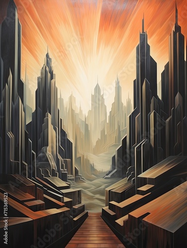 Art Deco Cityscapes  Abstract Landscapes of a Contemporary Metropolis