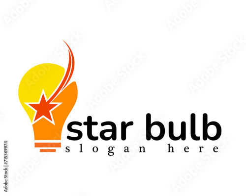 company star bulb full color logo design template