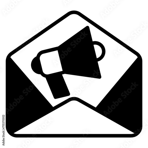 Mail Marketing solid glyph icon