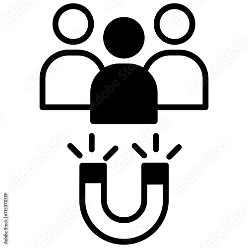 Customer attraction solid glyph icon