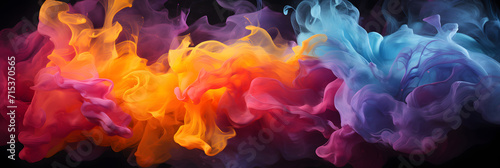 Colorful Smoke Background. Iridescent Festival Background Illustration