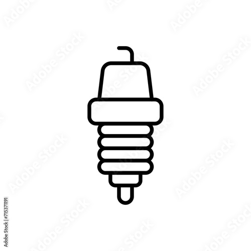 Spark plug outline icons, minimalist vector illustration ,simple transparent graphic element .Isolated on white background