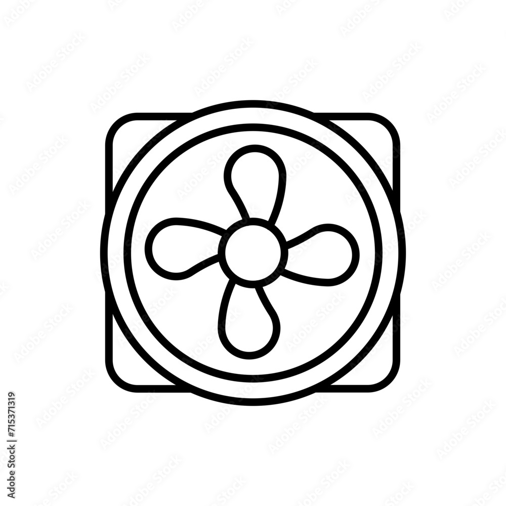 Fan outline icons, minimalist vector illustration ,simple transparent graphic element .Isolated on white background