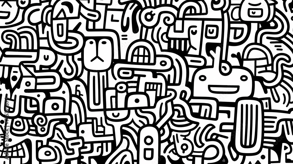 Abstract seamless doodle background, artistic background