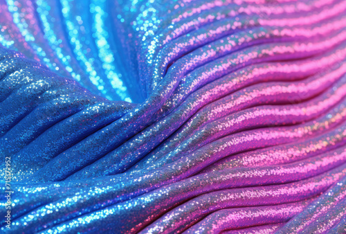Close-Up of Vibrant Purple and Blue Fabric With Textile Texture and Patterns