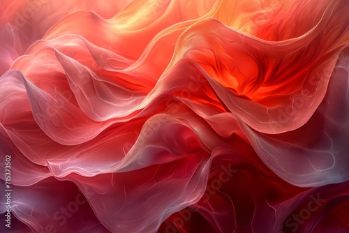Texture, background, gradient frosted glass, flowing, transparent, elegant curves, Red Dahlia pantone color