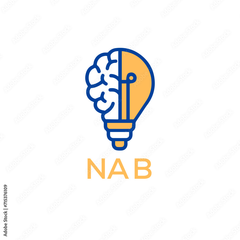 Fototapeta premium NAB Letter logo design template vector. NAB Business abstract connection vector logo. NAB icon circle logotype. 