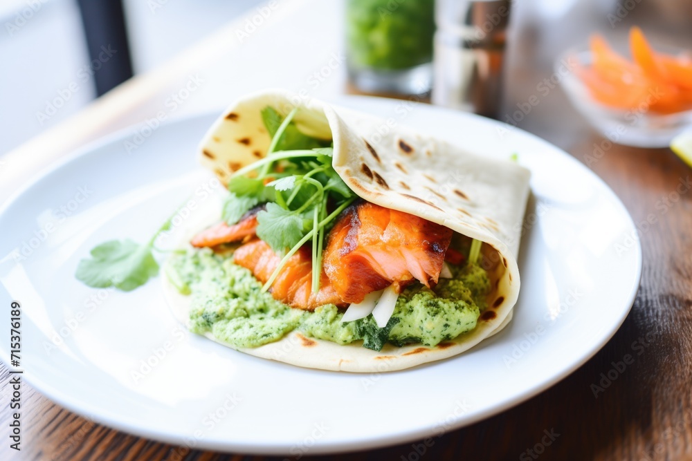 paneer tikka wrap with mint chutney paneer tikka wrap with mint chutney