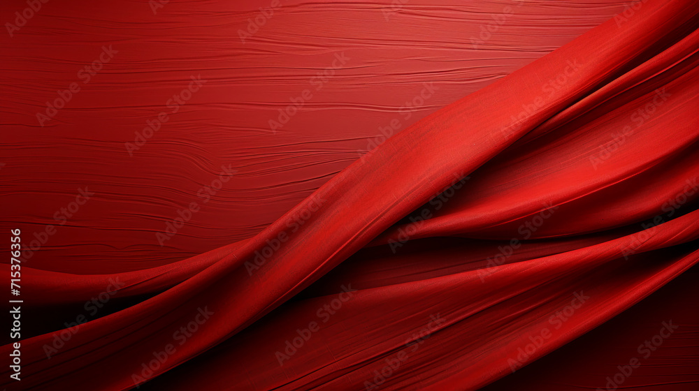 Rich Red Drapery: Abstract Background with Intensely Colored Fabric