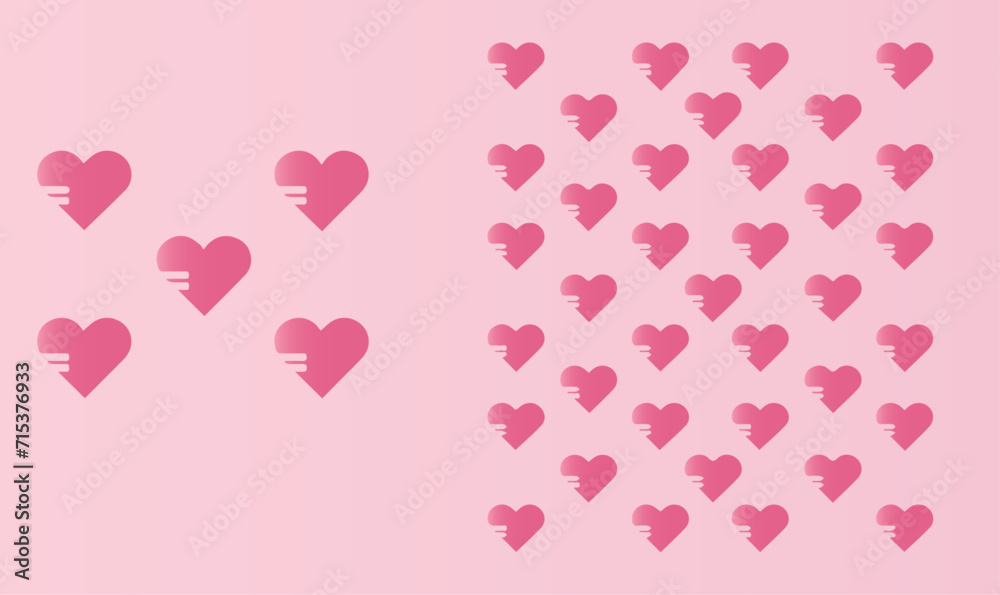 Lovely pink hearts, Valentine background with hearts