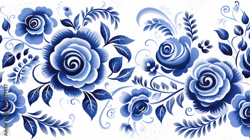 Traditional Russian floral pattern. Vibrant Spirit of Russia with Authentic flowers pattern