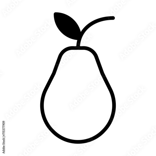 Pear solid glyph icon