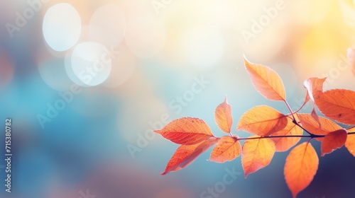 background with orange and yellow leaf and sunshine generated by AI tool