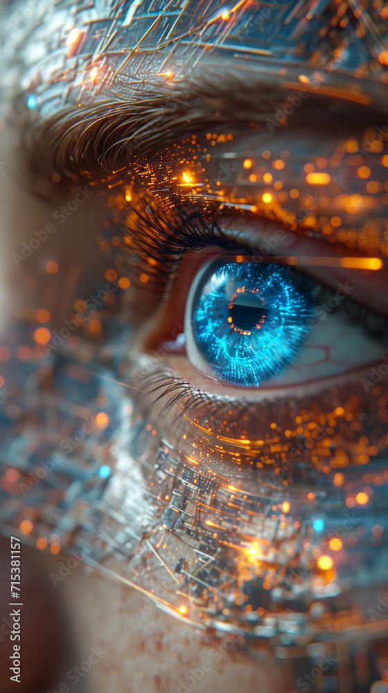 A beautiful insightful look woman's eye. Close up shot. AI Generative
