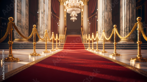Red carpet staircase background, VIP entrance, night award ceremony © ma