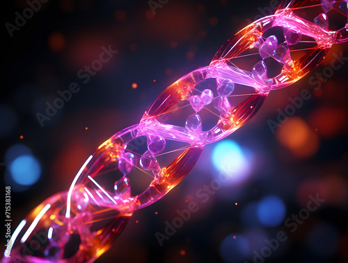 Glowing DNA Molecule Background. DNA structure. Science Wallpaper Background