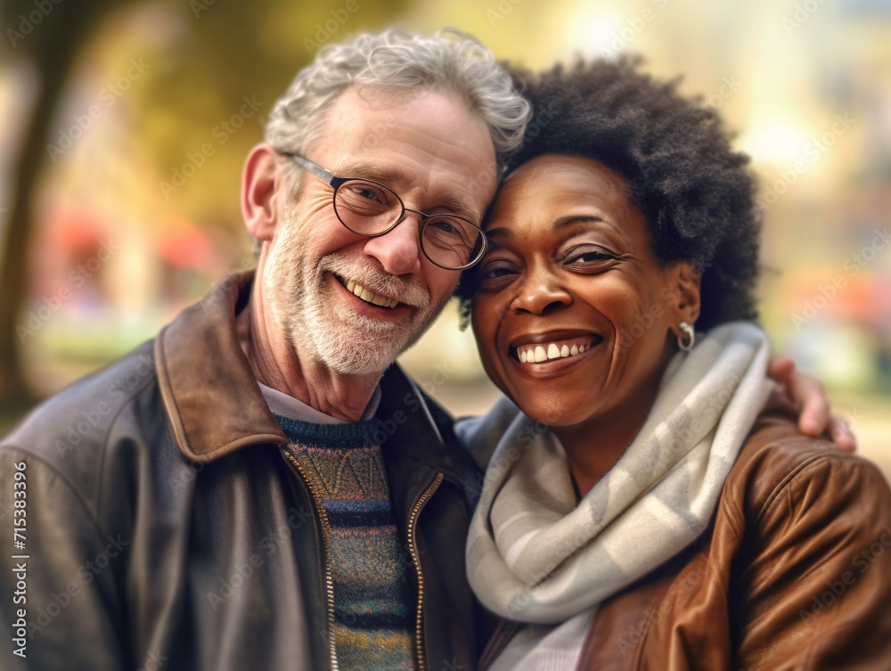 Senior Black White Interracial Couple