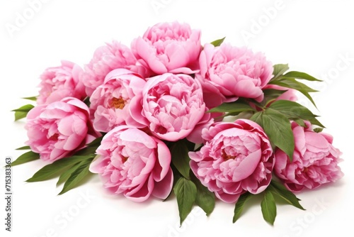 Large peonies on a white background