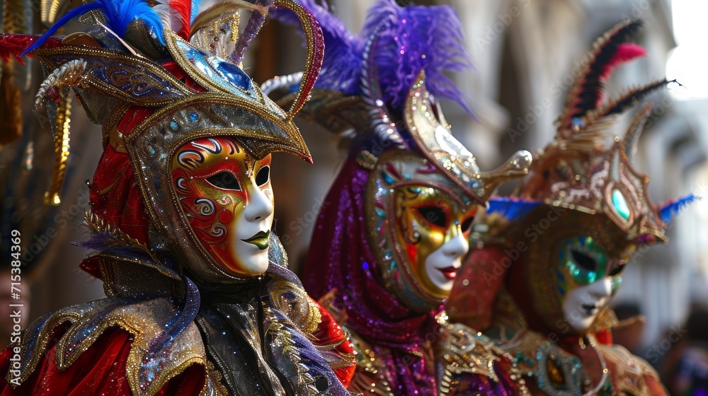 Traditional Venetian carnival masks 