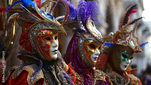 Traditional Venetian carnival masks 