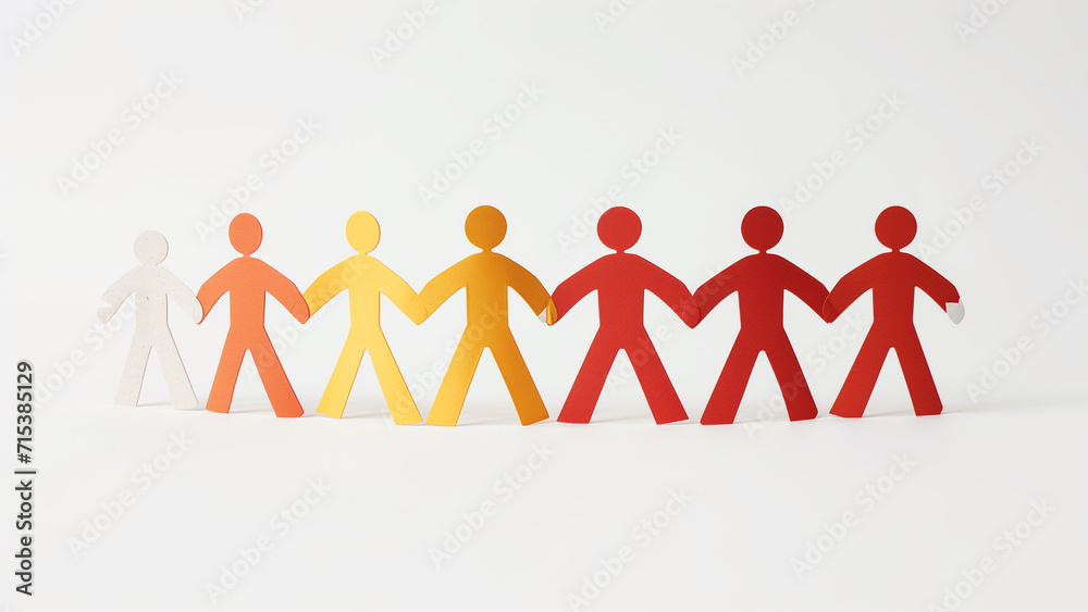 Unity in Simplicity: Paper People Holding Hands Unity in Simplicity: Paper People Holding Hands