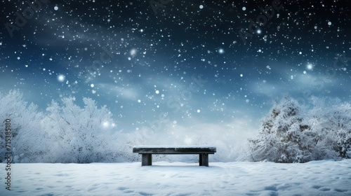 bench in snow