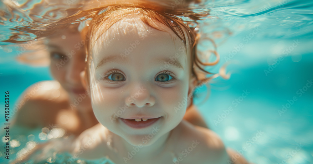child in pool close up