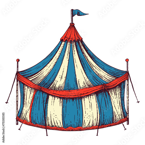 Circus tent, vector illustration.