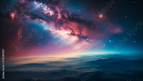 Cosmic Mirage  Nebula Sky Transforms the Night into a Galactic Wonderland