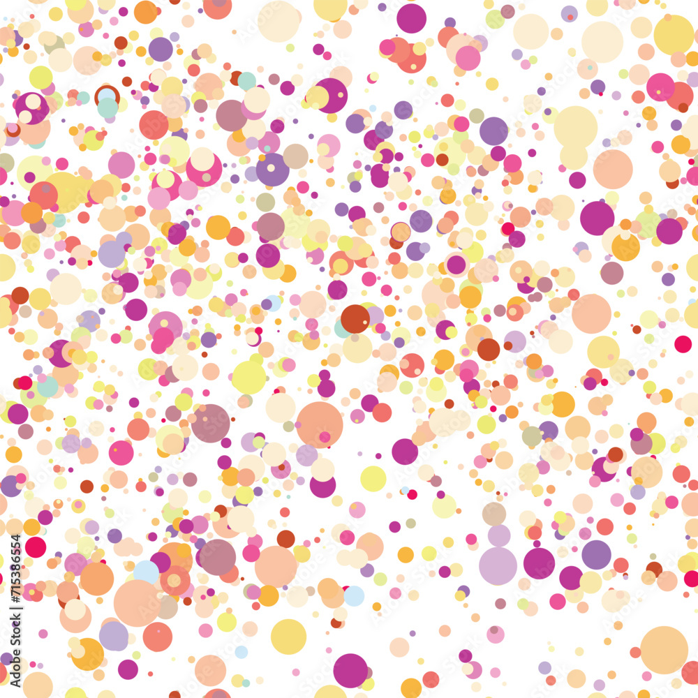Multicolor background, colorful vector texture with circles. Splash effect banner. Dotted abstract illustration with blurred drops of rain. Seamless pattern for fabric, textile