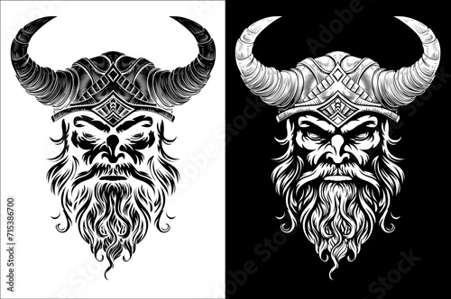 A Viking warrior or barbarian gladiator man mascot face looking strong wearing a helmet. In a retro vintage woodcut style.