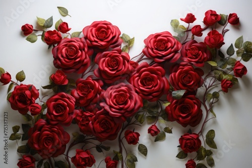 Bouquets of large red roses