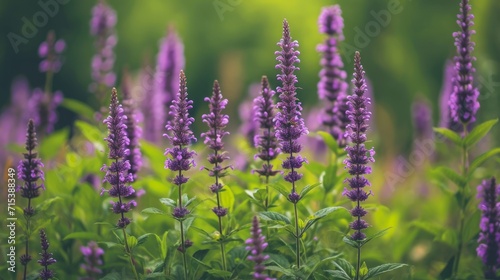 Purple flowers growing on field