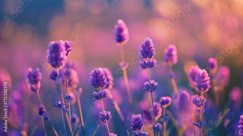 Purple flowers growing on field © Media Srock