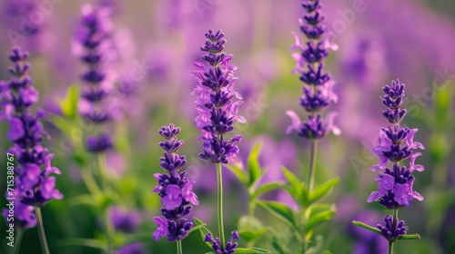 Purple flowers growing on field