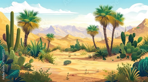 desert oasis clipart design concept  photo