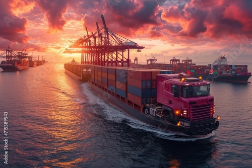 Growth in the transportation and logistic network distribution, industrial freight trucks and container ships for shipping, and business logistics for import, export, and transportation.