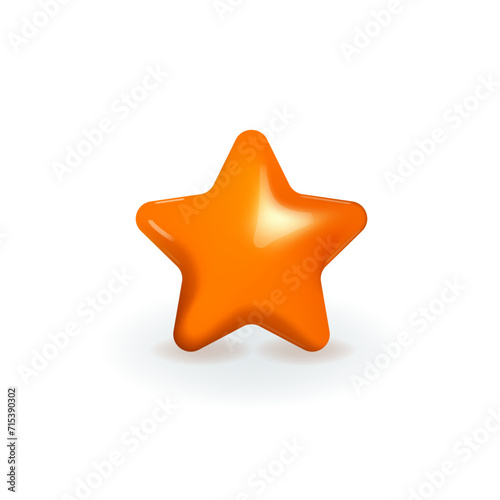 Orange 3D star icons vector illustration design.