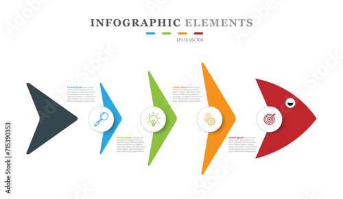 Vector infographic format with steps. Can be used for process diagrams, presentations, workflow layouts, banners, data graphs.