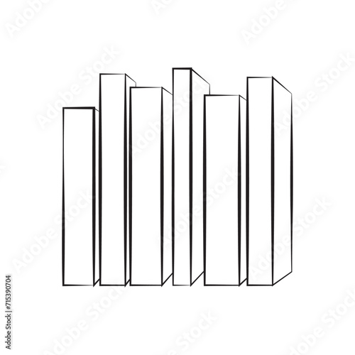A row with simple books linear
