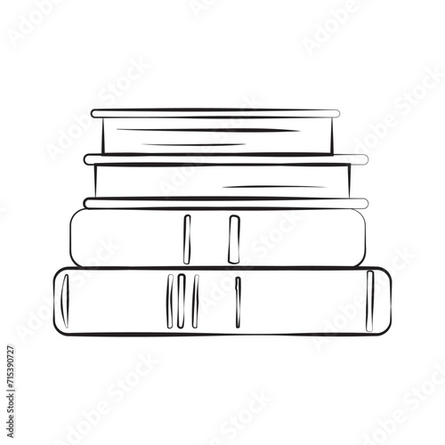A stack of old books linear