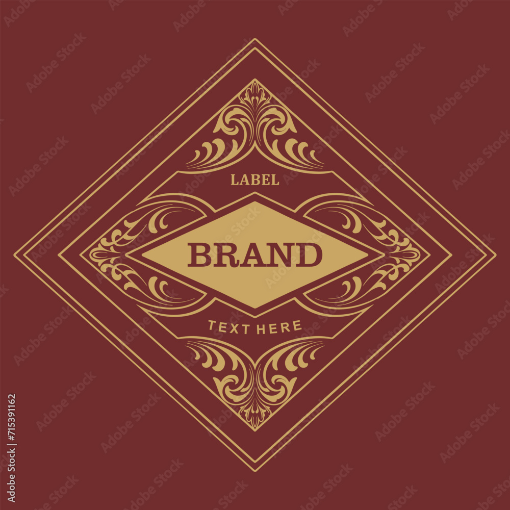 Label design for food and drink packaging with an ancient taste