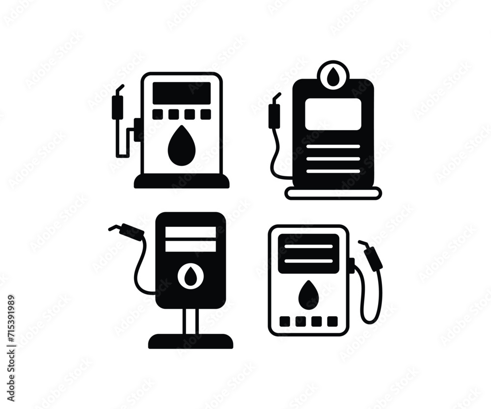 fuel gas station icon simple black white vector design template illustration collections sets fuel gas station icon simple black white vector design template illustration collections sets