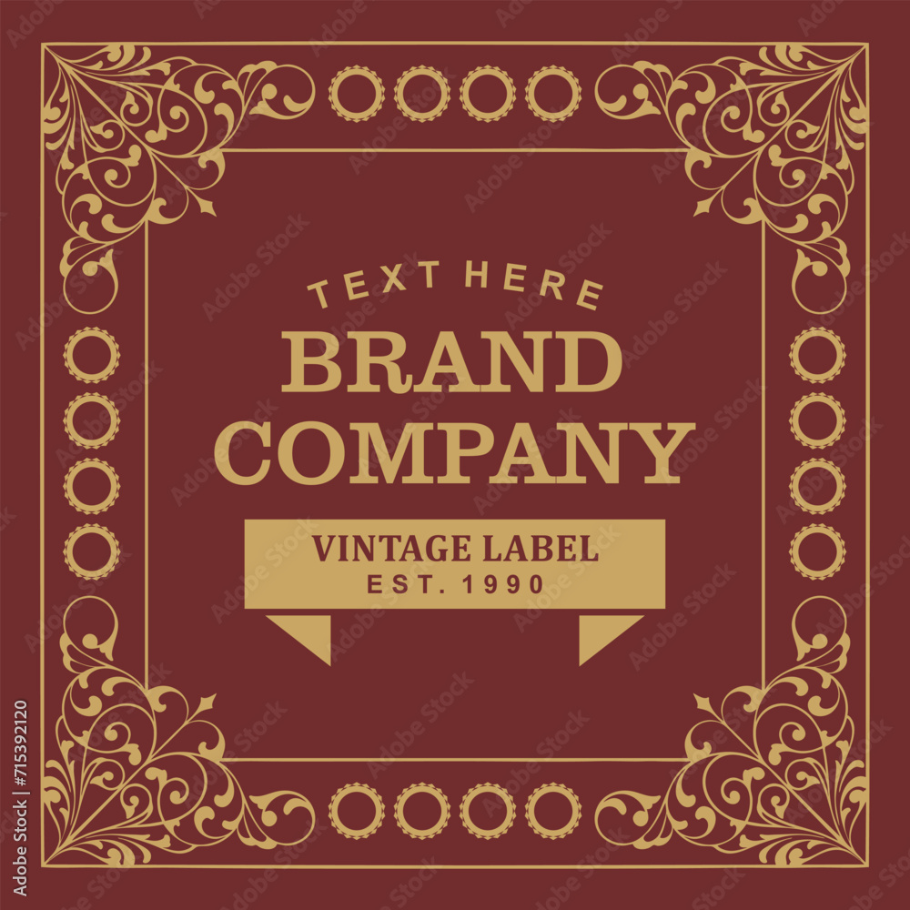 Vintage Wine drink herb label design