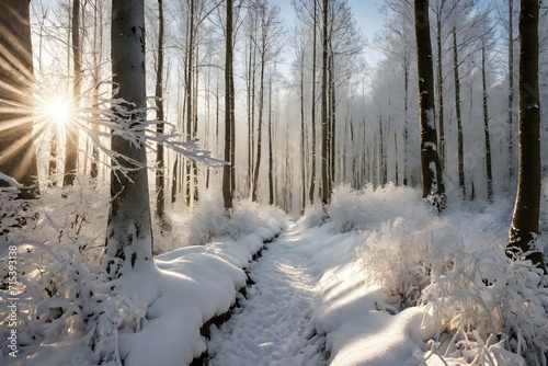 winter forest with snow © memoona