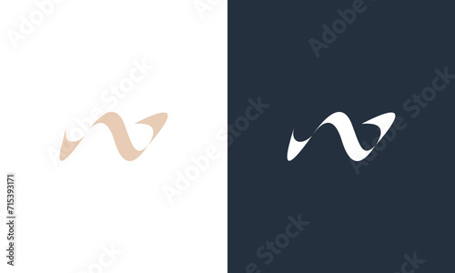initial N logo design vector