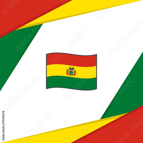 Bolivia Flag Abstract Background Design Template. Bolivia Independence Day Banner Social Media Post. Bolivia
