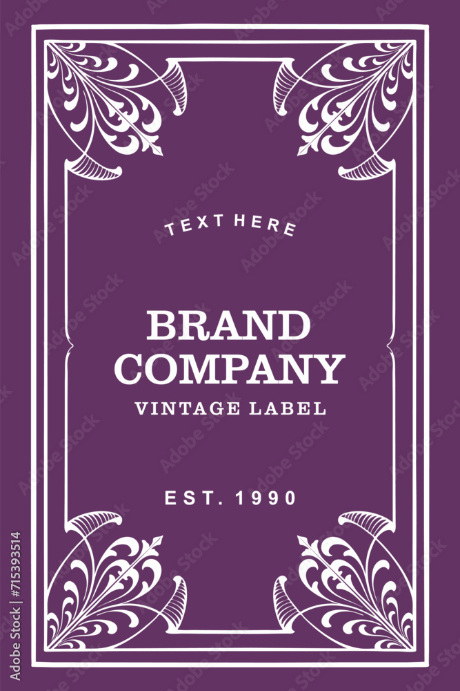 Luxury wine bottle label design