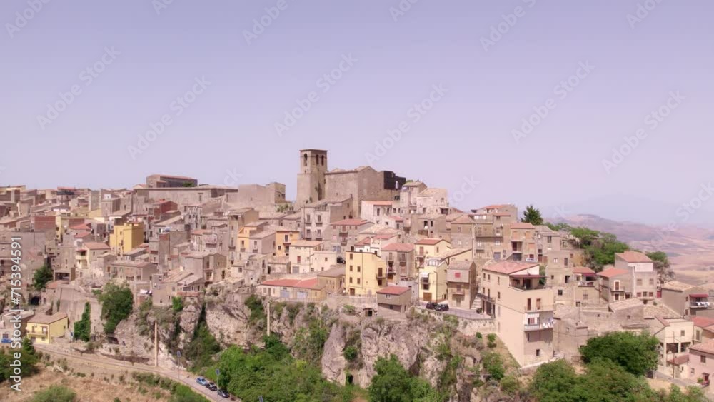 Aerial view of Calascibetta, a city in the Province of Enna, Sicily, Italy Aerial view of Calascibetta, a city in the Province of Enna, Sicily, Italy
